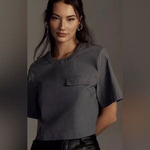 Anthropologie Charcoal Short Sleeve Tee XL